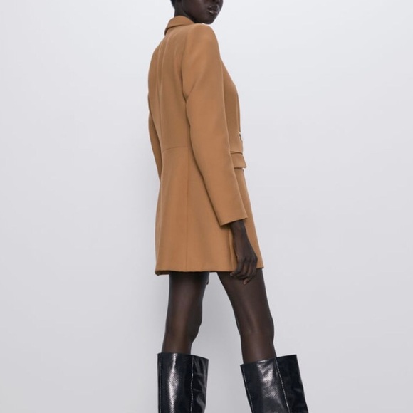 Zara Double Breasted Buttoned Frock Blazer Coat - Picture 5 of 7